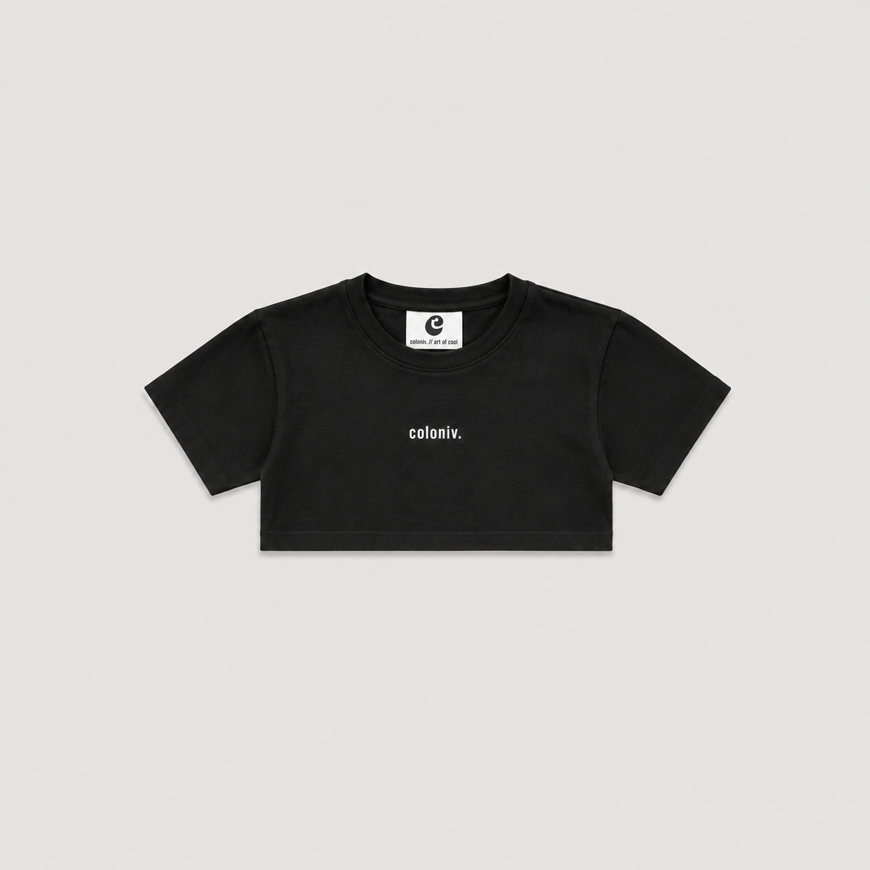 COLONIV | Black Basic Crop Tee