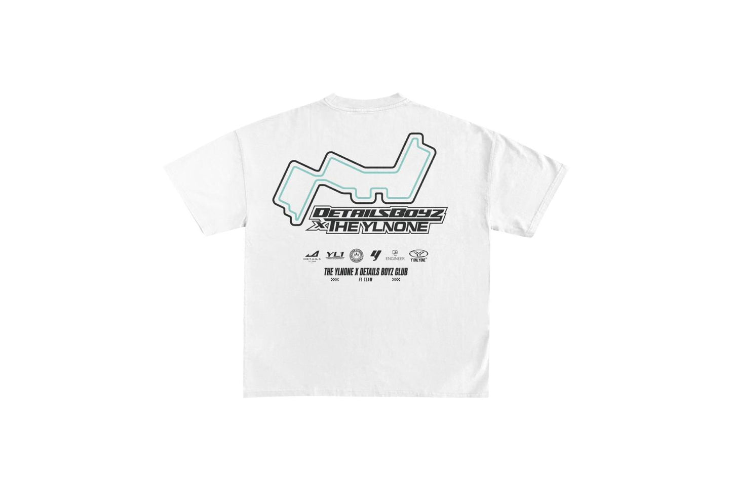YLNONE X DETAILZ - RACING WHITE TEE