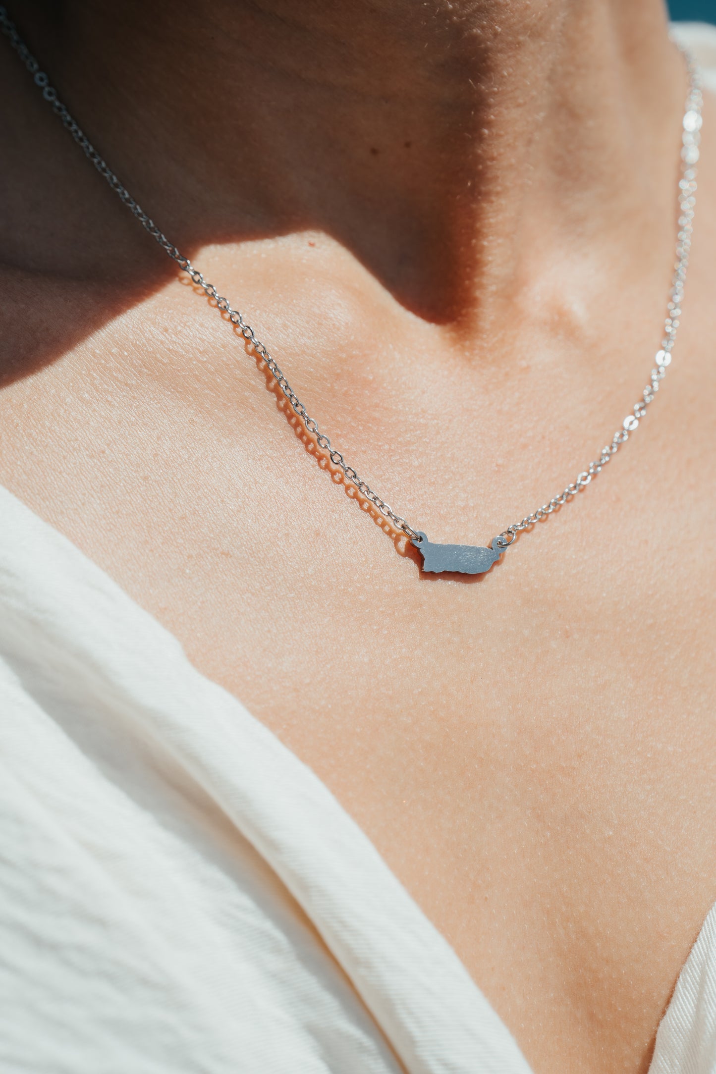 SAMPLE | SILVER MICRO MAPA NECKLACE