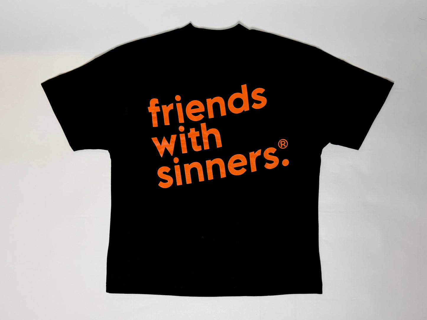 HUMBLED HEART | ORANGE BLACK LOGO TEE