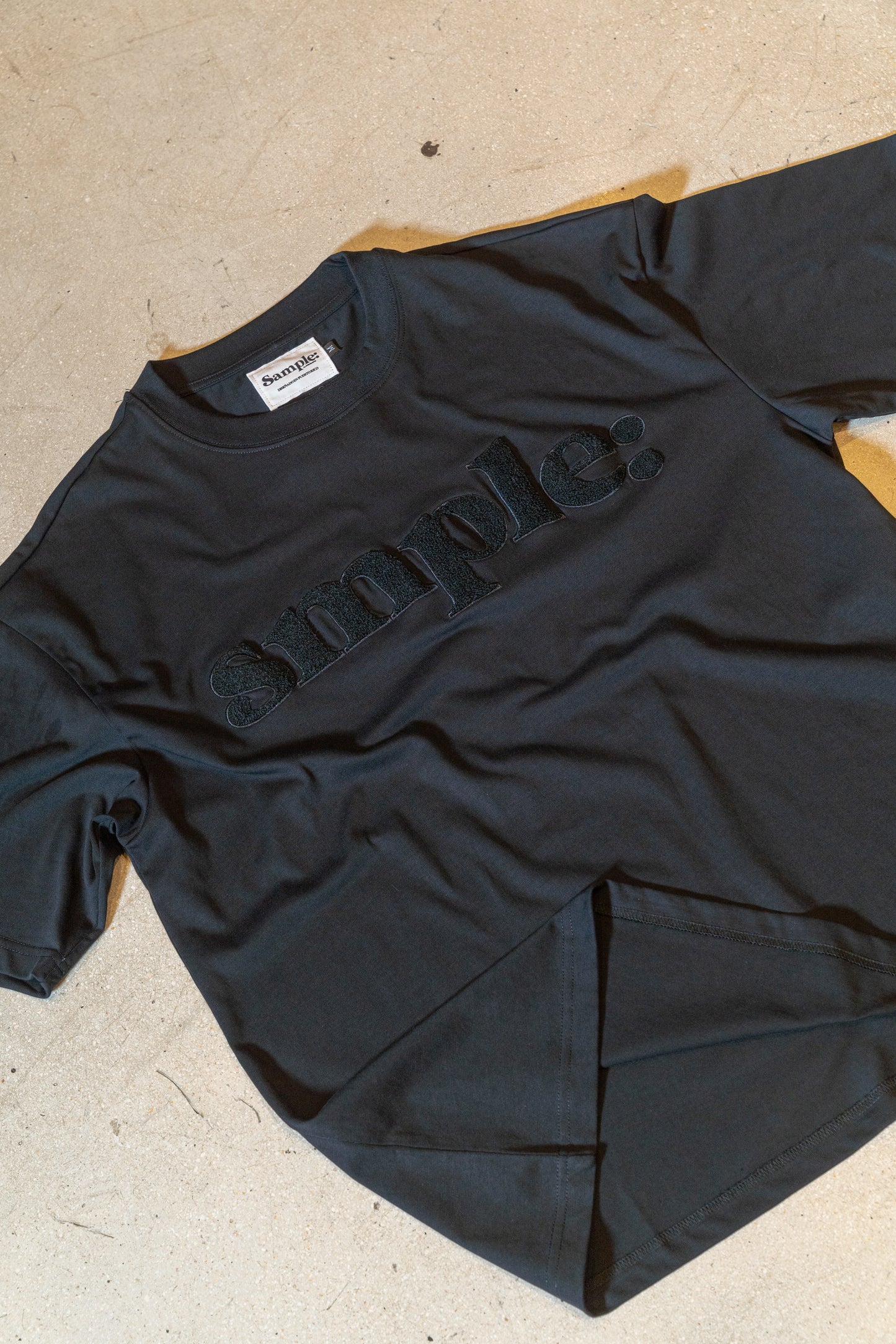 SAMPLE PLUSH TEE | BLACK/BLACK