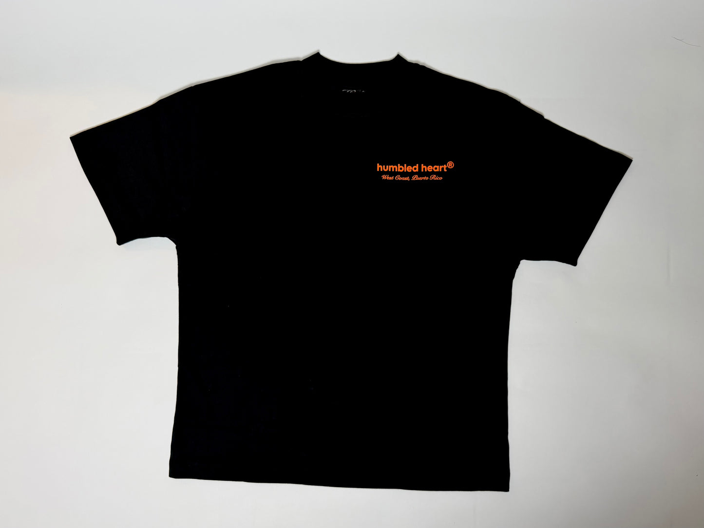 HUMBLED HEART | ORANGE BLACK LOGO TEE