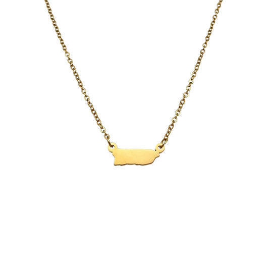 SAMPLE | GOLD MICRO MAPA NECKLACE