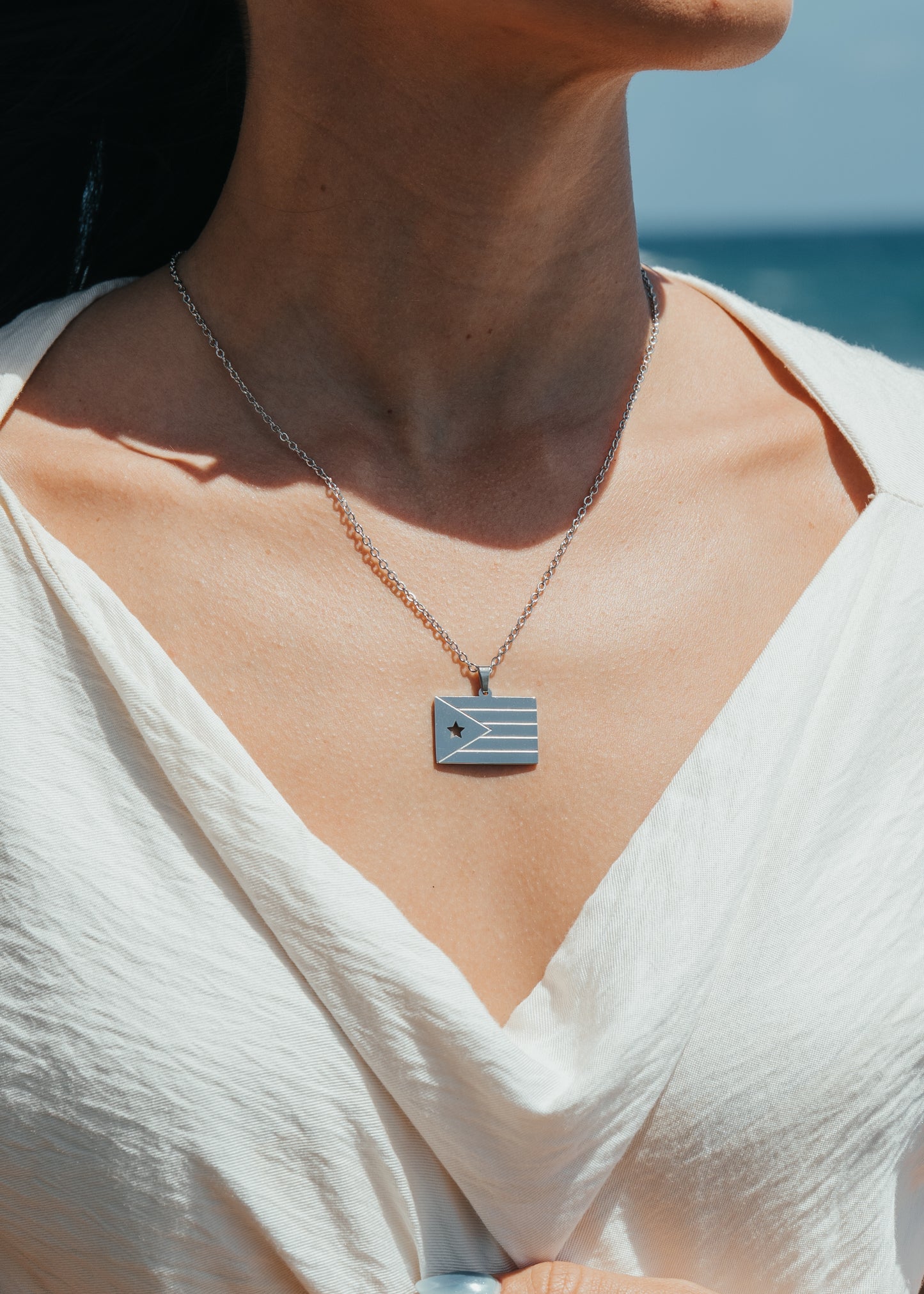 SAMPLE | SILVER BANDERA NECKLACE