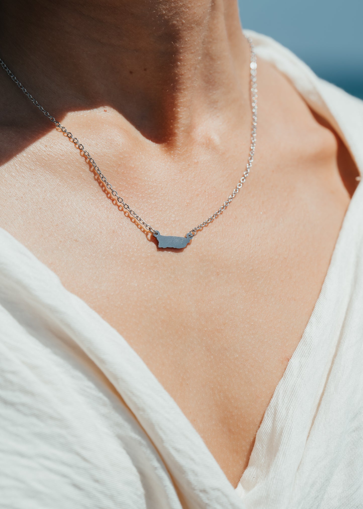 SAMPLE | SILVER MICRO MAPA NECKLACE