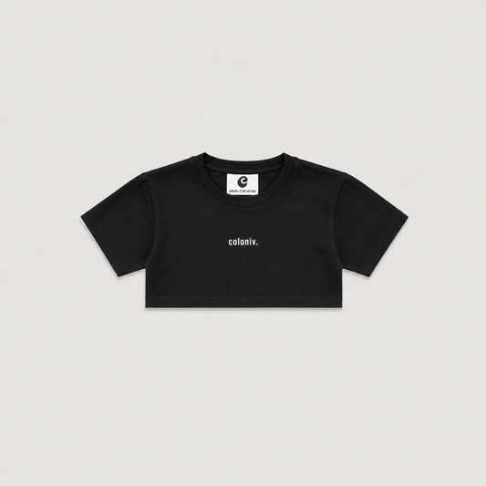 COLONIV | Black Basic Crop Tee