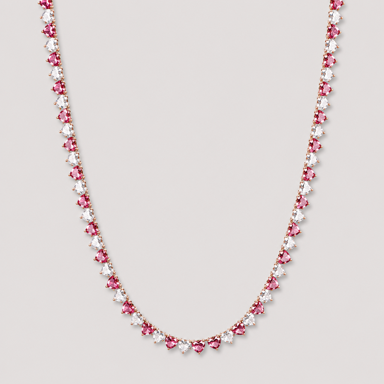 SANTANA&CO - Pink + White Tennis Necklace