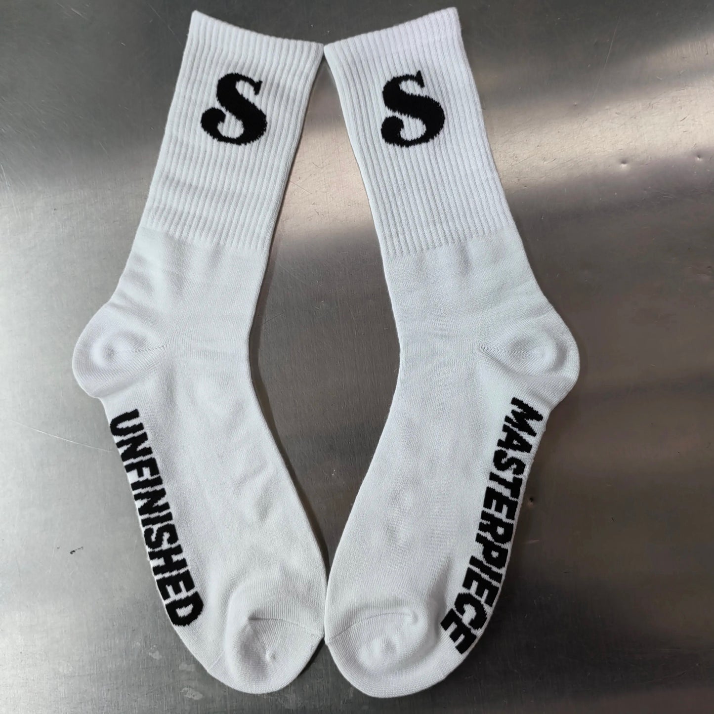 SAMPLE Crew Socks ( White/Black)