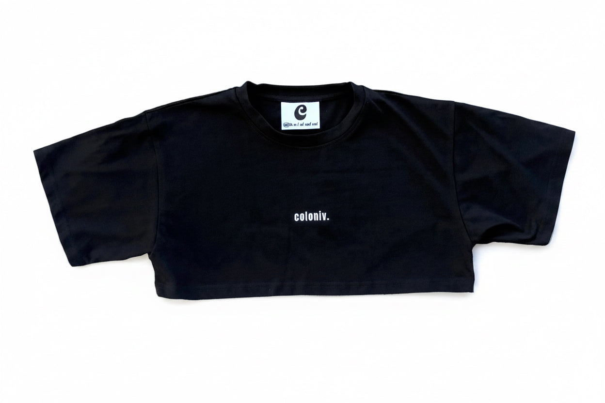 COLONIV | Black Basic Crop Tee