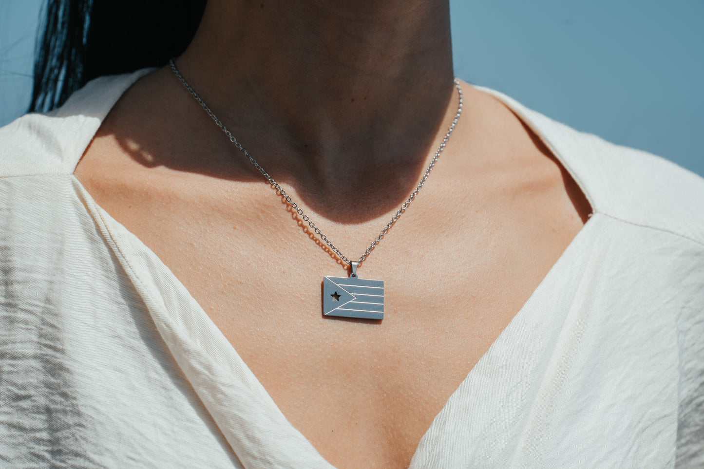 SAMPLE | SILVER BANDERA NECKLACE