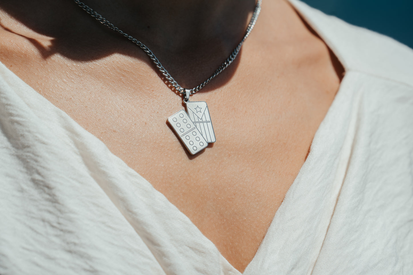 SAMPLE | SILVER DOMINO NECKLACE