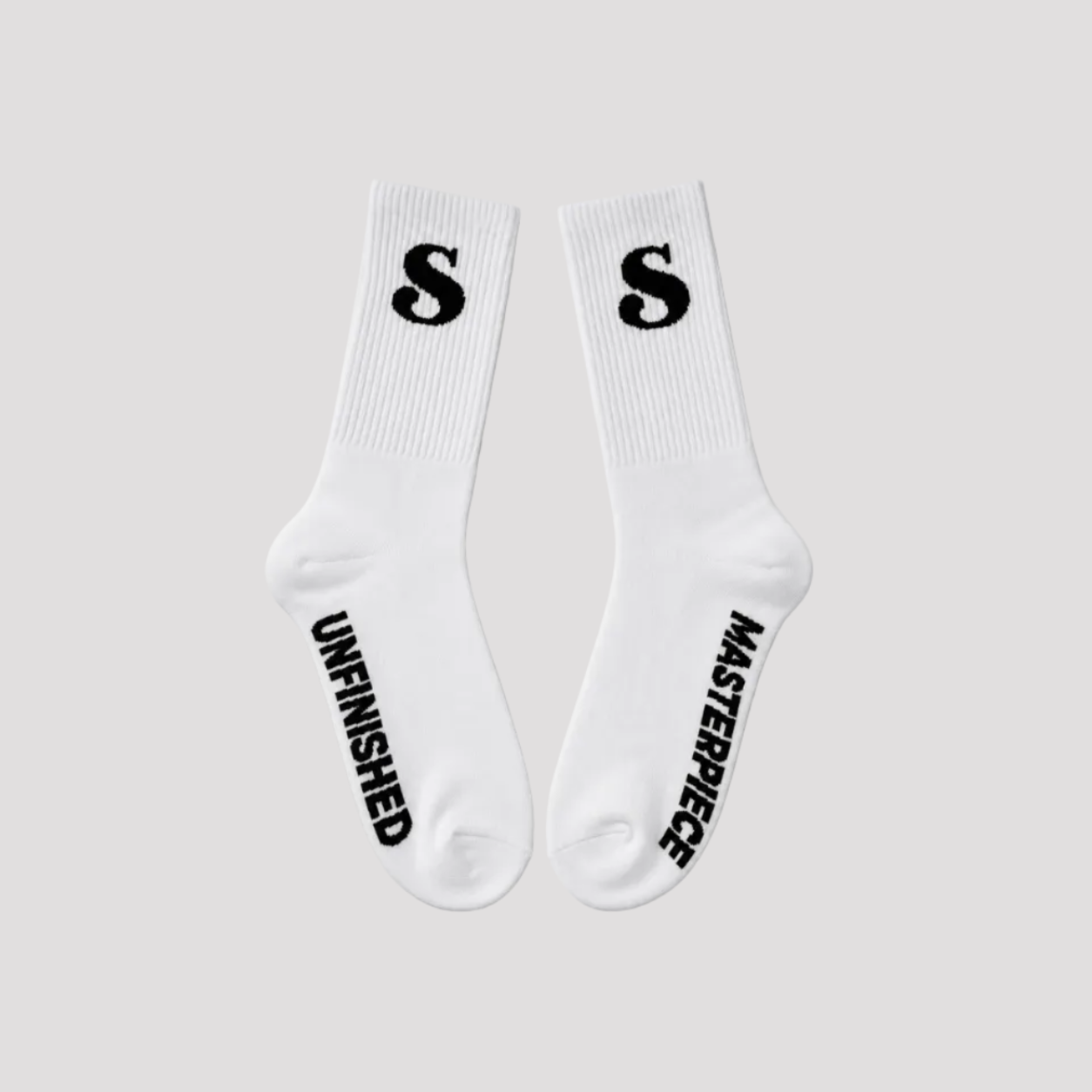 SAMPLE | CREW SOCKS (WHITE/BLACK)