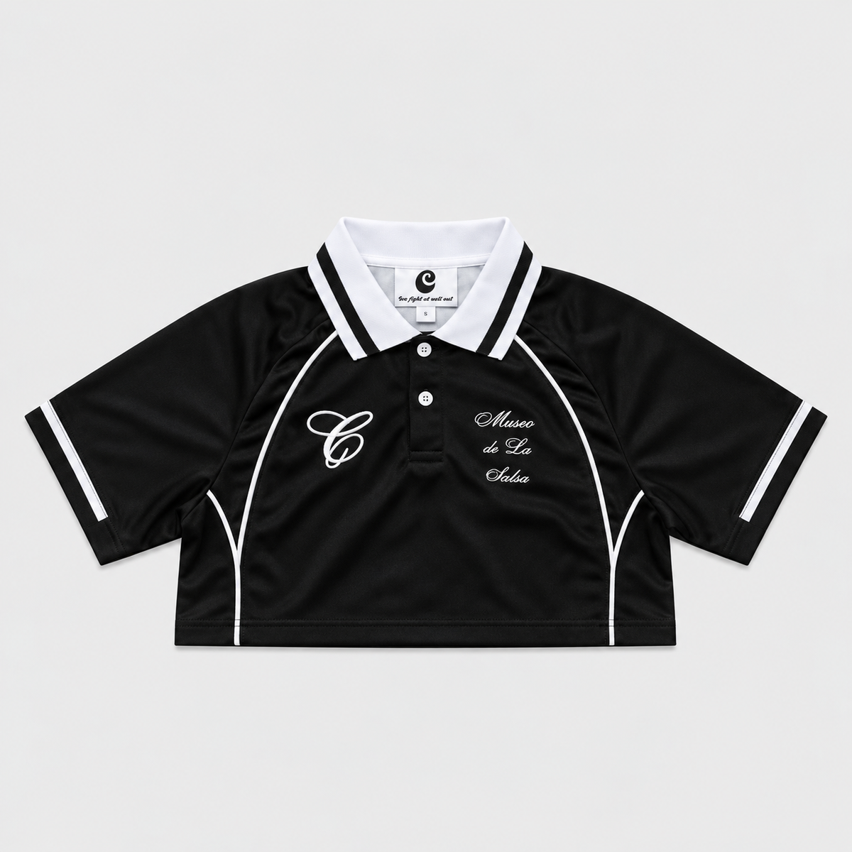 COLONIV | BLACK POLO MUSEO CROP