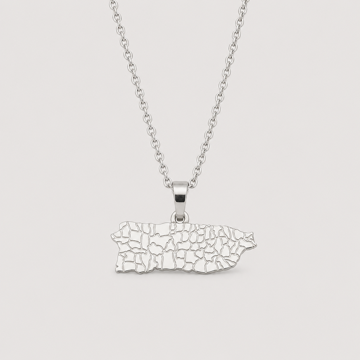 SAMPLE | SILVER MAPA CON PUEBLOS NECKLACE