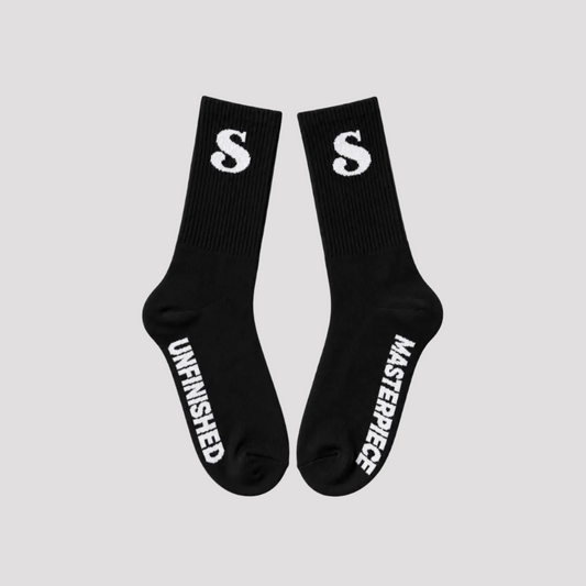 SAMPLE | CREW SOCKS (BLACK/WHITE)