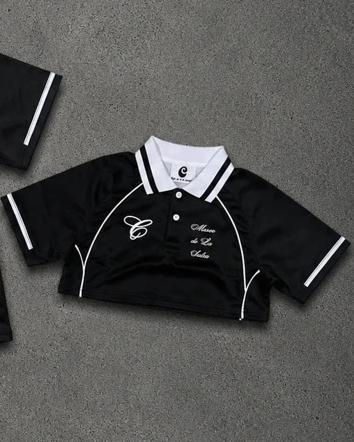 COLONIV | BLACK POLO MUSEO CROP